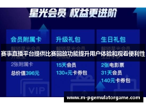 赛事直播平台提供比赛回放功能提升用户体验和观看便利性